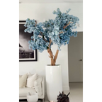 St. Tropez Vase in matte white with blue cherry blossoms – The Ever Botanic