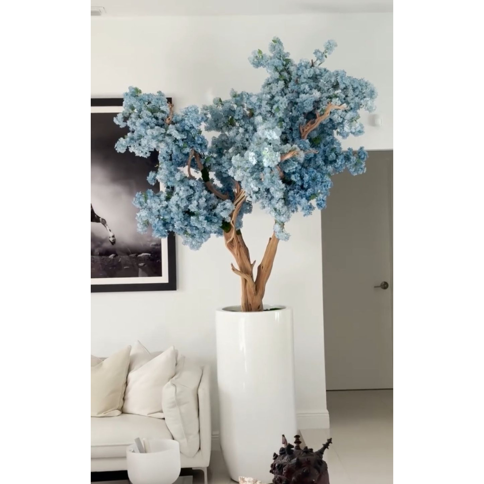 Matte White St. Tropez Vase with Blue Cherry Blossom Release – The Ever Botanic