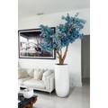 St. Tropez Vase in matte white with blue cherry blossoms – The Ever Botanic