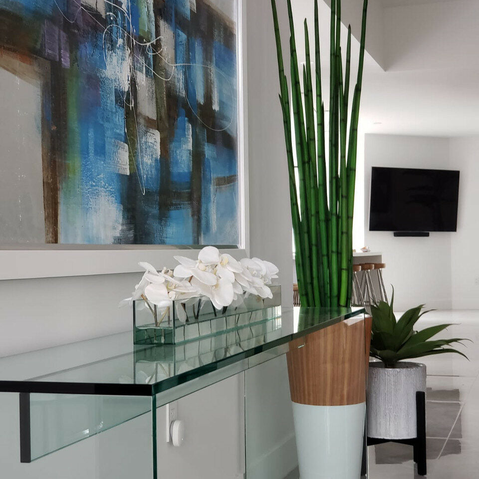 Snake grass (160 cm) with white Lux pot – The Ever Botanic