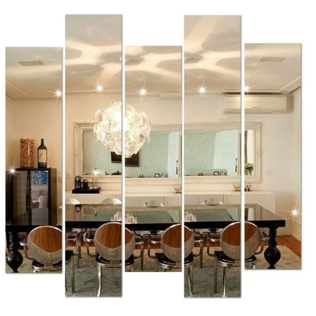 Rectangular Decorative Mirror Kit 5 Pieces Crystal Glass – The Ever Botanic