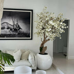 Personalized Cherry Blossom Tree in Glossy White Globe Vase – The Ever Botanic