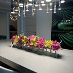Modern House Glass Vase with Pink Vandas and Green Cymbidiums – The Ever Botanic