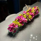 Modern House Glass Vase with Pink Vandas and Green Cymbidiums – The Ever Botanic