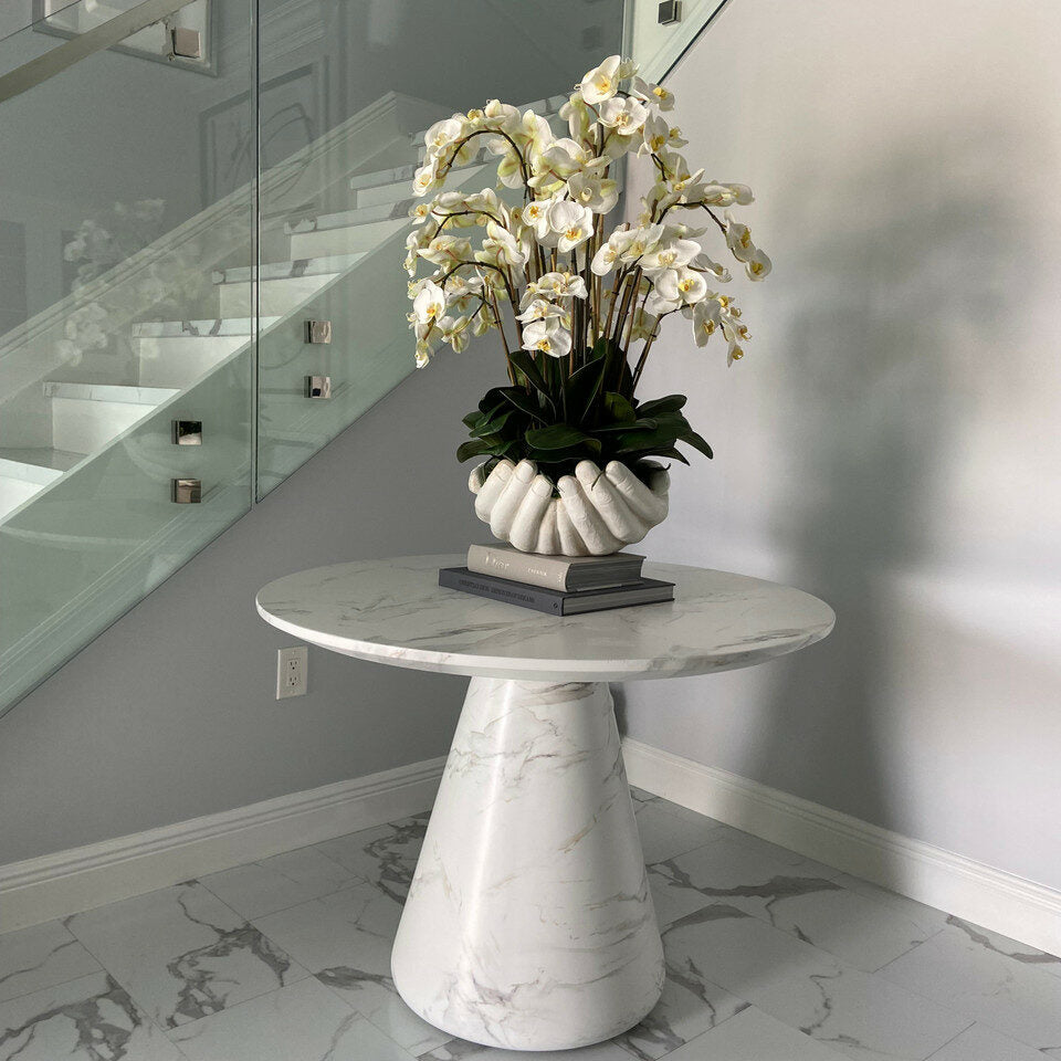 White Phalaenopsis Orchids in Vase with Sculpture "Open Hands" – The Ever Botanic