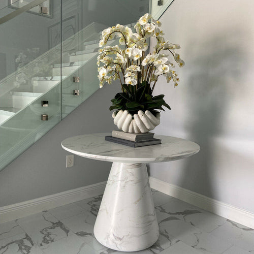 White Phalaenopsis Orchids in Vase with Sculpture "Open Hands" – The Ever Botanic