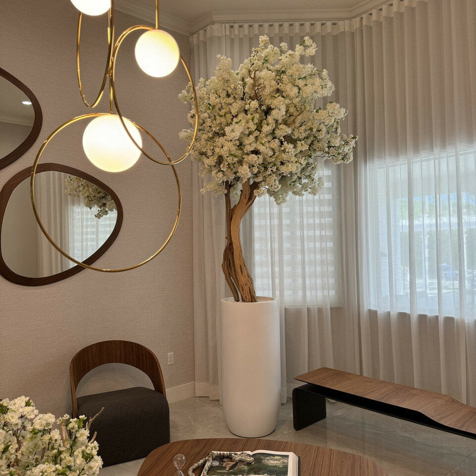 Matte Beige St. Tropez Vase with White Cherry Blossom Tree – The Ever Botanic
