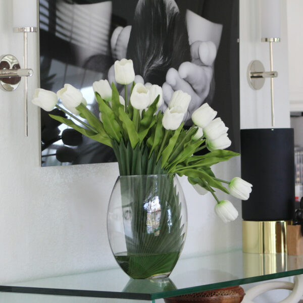 Moon Vase with White Tulips – The Ever Botanic