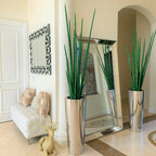 Large Polished Stainless Steel Cone Vase with Large Snake Grass Plant – The Ever Botanic
