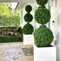 Triple Ball Topiary with Large Block Fiberglass Planter – The Ever Botanic