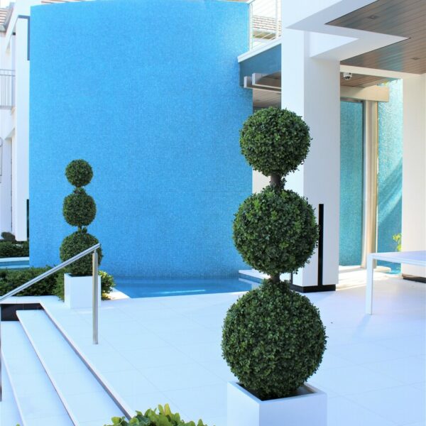 Triple Sphere Topiary with Medium Block Fiberglass Pot – The Ever Botanic