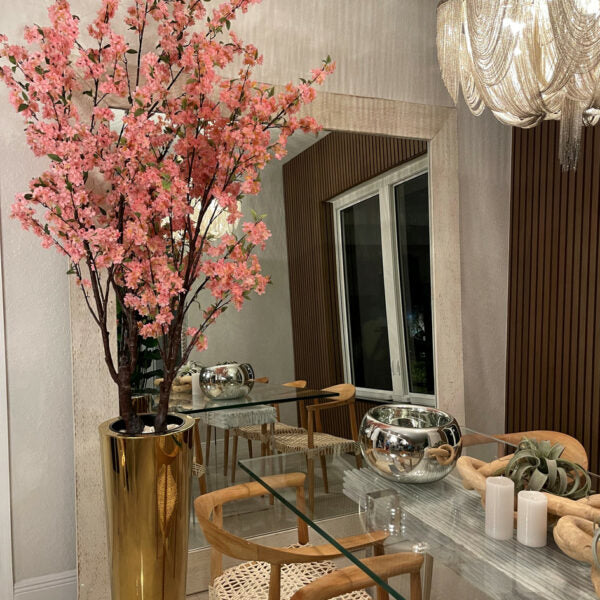 Large Cherry Blossom Tree in Golden Planter – The Ever Botanic
