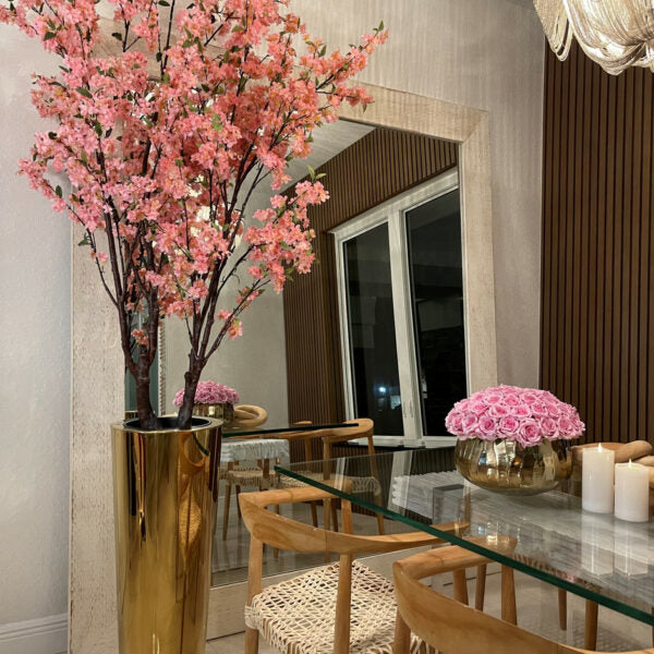 Large Cherry Blossom Tree in Golden Planter – The Ever Botanic
