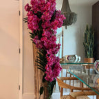 Large teak vase with natural edges and pink Vanda orchids – The Ever Botanic