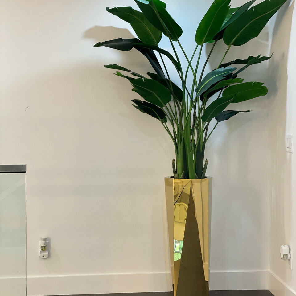 Golden prism vase with Bird of Paradise (7') – The Ever Botanic