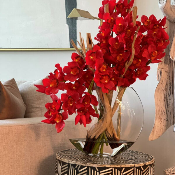 Red Cymbidium Orchids in Moon Planter – The Ever Botanic
