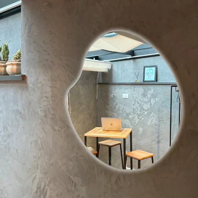 Organic Slim Mirror with LED 60 × 60 cm – The Ever Botanic