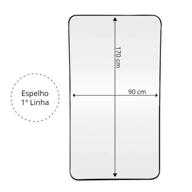 Full-Length Rectangular Mirror with Rounded Edges I 170 × 90 cm – The Ever Botanic